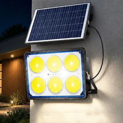 Factory Supply Garden Park Lighting Fixtures 200 Watt Industrial Street Road Highlight COB LED Flood Light Solar Separate Panel