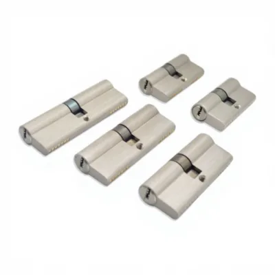 Cylock Double Lock Brass Mortise Lock Cylinder with 3 Copper Keys Nickel Plated ANSI Grade 3 Security Fits Sizes 60-120mm