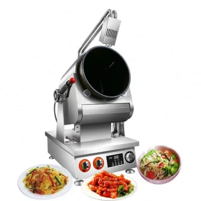 Korean Style Gas Top Fire Fried Meat Fried Rice Noodles Stir Fry Machine Commercial Grade SUS304 Rotary Drum Cook Robot Dual