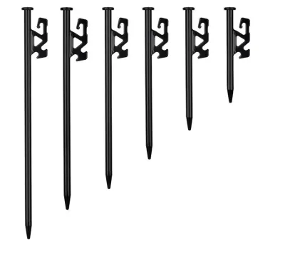 Unbreakable Heavy Duty 15cm-35cm Camping Stake Stainless Steel 12-Inch Outdoor Tent Pegs With Carabiner Bag Packed