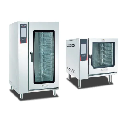 High Performance Electric Automatic Cleaning Touch Screen Hot Air Circulation Commercial Combination Oven Machine 8000W
