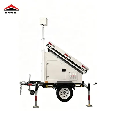 OEM Outdoor Solar Powered Surveillance Trailer US Standard Wiring 7 Pin Plug for Remote Locations