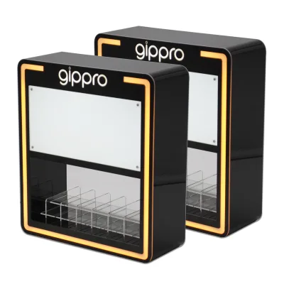 Custom Acrylic Cigarette Display Case Smoke Shop Display LED Light Logo Countertop Tobacco Retail Display Cabinet