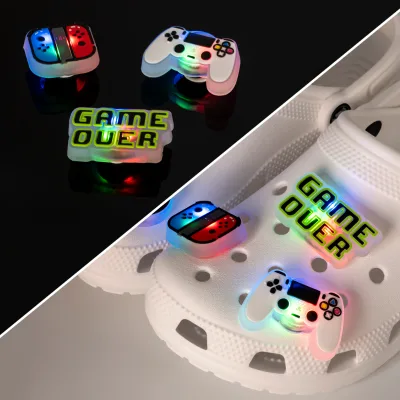 Custom Anime Gaming Shoe Charms with LED Light Cute Cartoon Video Games PVC Shoe Decoration Charms Bulk Factory Supply