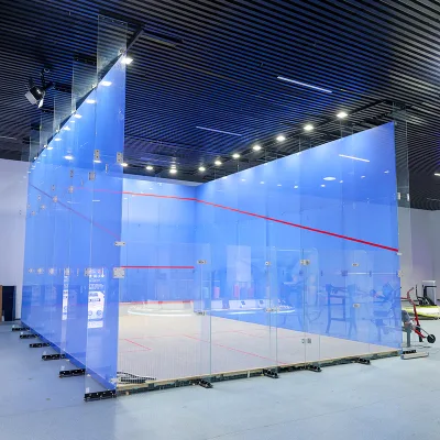 Modern Full Glass Squash Court Portable and Permanent Installation with High Strength Safety Tempered Glass