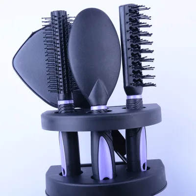 Hair Combs Set Professional Salon Care Massage Detangle Brush Styling Tool Mirror and Holder Stand Dressing Comb Kits