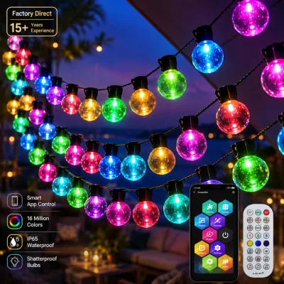 Pergola Outdoor Patio Lights with Decorative String Lights and End to End Connectable Design for Garden Dining Decor
