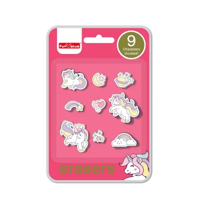 Stationery Novelty Cartoon Character Custom Shape Funny Eraser Drawing Set
