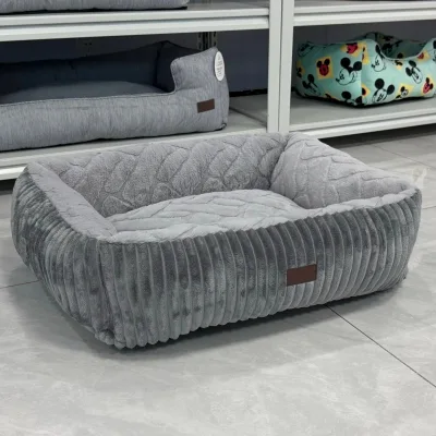 Rectangle Washable Sleeping Puppy Dog Bed for Dogs Anti-Slip Bottom Soft Calming Cat Beds for Indoor Cats