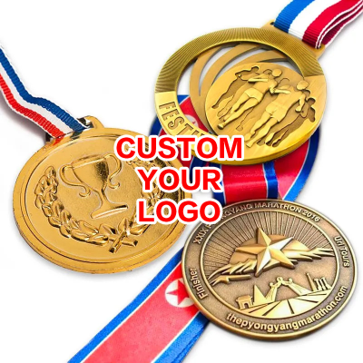 Factory Professional Customized Design Metal Marathon Sports Award Medallion Gold Custom Medal