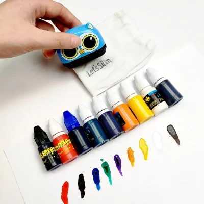 Color Stamp Ink 10ml 1000ml Waterproof Clothing Fabric Stamp Textile Ink for Clothes Paper