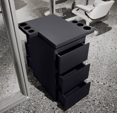 Multi Function High End Barber Stores Tattoo Stainless Steel Pipe Support Rolling Cart Salon Trolley Cart With Top Tray