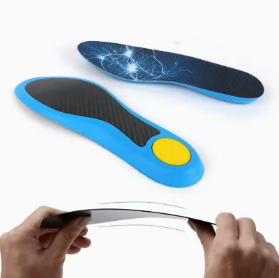 Carbon Fiber Sports Insoles PU Gel Arch Support Shock Absorbing Breathable BK Fabric Shoe Inserts