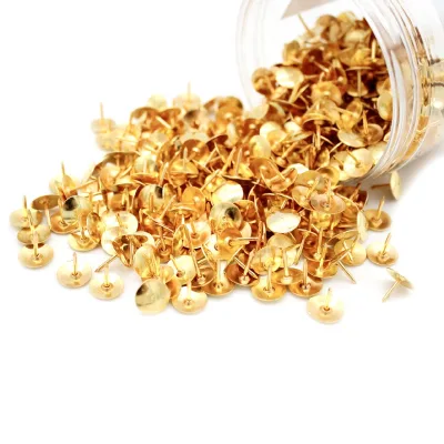 Wholesale Creative Manufacture Custom Piercing Gold Thumbtack  Brass Thumbtack Pins for Office Stationery