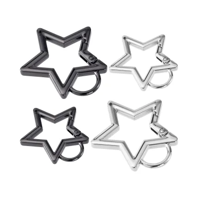 Hot Sale 4 PCS Zinc Alloy Heavy Duty Star Shaped  Clip ,Keychain Clip for Camping, Hiking and Fishing