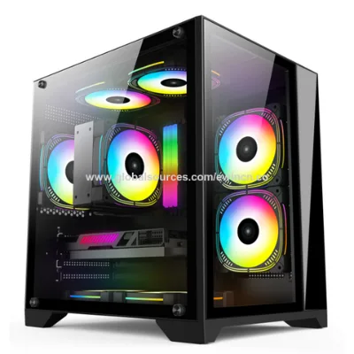 Easy installation pc gaming case slot-in type side panel pc case latest official atx case Black color