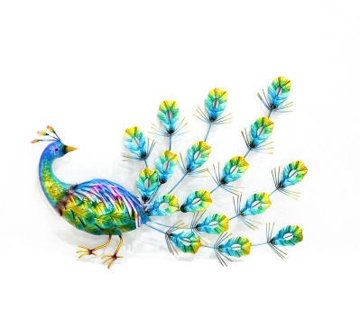 Metal hot sell multi peacock 25.75 inch decor for home