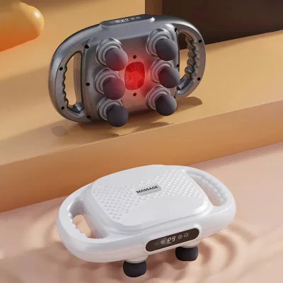 Professional Rechargeable 6-Head 6-Speed Massage Gun with Timing Control 2000mAh Battery for Body Muscle Pain Relief