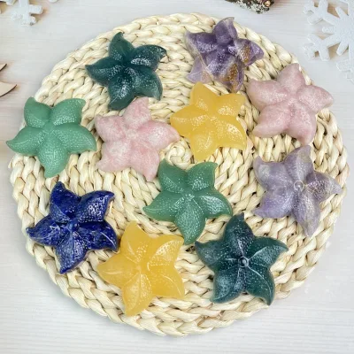 Wholesale High Quality Natural Quartz Healing Crystal Stone Craft 5cm Crystal Starfish for DIY Home Fish Tank Decor Gift