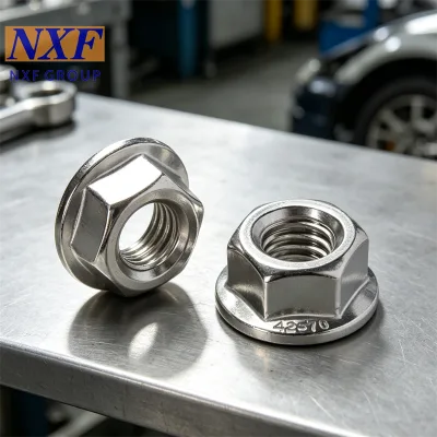 NXF UNS S30400 ASTM 304/JIS 304/EN 1.4301 Diameter M2-M68 Grade4-10 Surface Polishing Fastener Stainless Steel Hex Flange Nut
