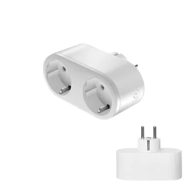 EU Type Smart Plug 2 Outlets Remote Control Voice Control Via Google Home Alexa Timer and Power Metering Esp8685