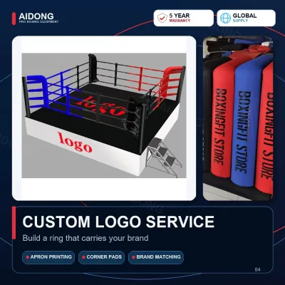 MMA Standard Boxing Ring Customized 5m*5m Table Type for Muay Thai Kickboxing Events