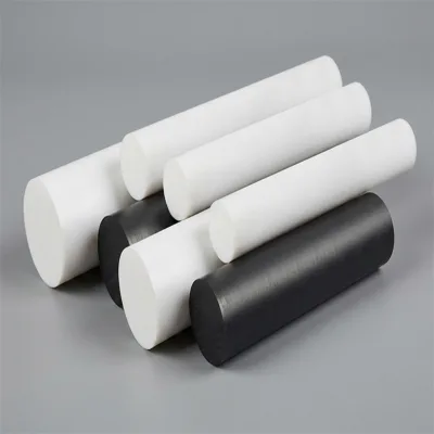 Virgin&Carbon Filled PTFE Solid Rod,Low Friction Corrosion Weather Resistant Insulation Plastic Bar Custom Extruded Molded Sizes