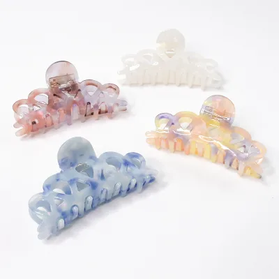 Customize Fashion Style Korean Elegant Hair Claw Hair Accessory Acetate Acrylic Made Hair Claw Clips