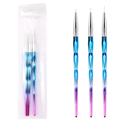 Hot Sale EZ Brand Professional Mermaid Gradient Design Portable Nail Art Brush Set