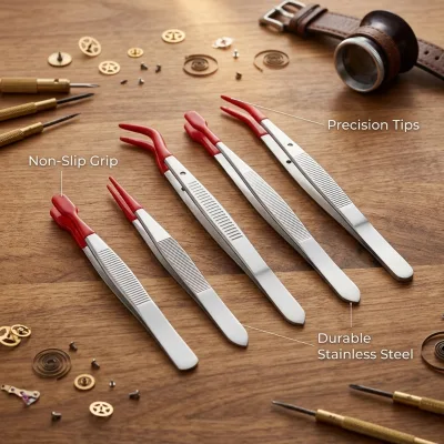 Professional Stainless Steel DIY Precision Tweezers Anti-Static Multi-Purpose Picking Tool for Crafts Jewelry Making Assembly