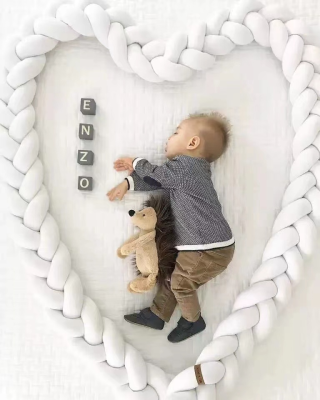 Hot Selling Crib Bumper 1M/2M/3M Baby Bumper Bed Braid Knot Pillow Cushion Bumper for Infant Crib Protector Cot Bumper Room