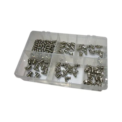 110PCS Grease Nipples - Inch Size Stainless Steel Hydraulic Grease Nipples Nozzle Screw