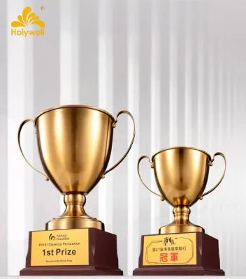 Holywell Metal Trophy Award Durable Gold Plated Eco-friendly Prize for Sports Championship Corporate Recognition Ceremony