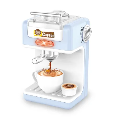 Pretend Role play kitchen appliances kids coffee machine toy elektric with Realistic Light for Kids Ages 4-8