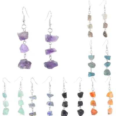 Natural Crystal Lovely Eco Friendly 6cm Handmade Earrings Crystal Jewelry Chips Earring Pendant Wedding Gifts Eardrop
