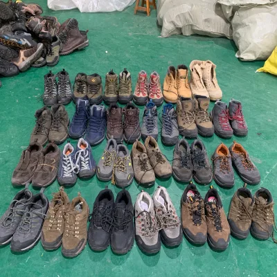 Second Hand Unisex Oxford Hiking Shoes Steel Toe Height Increasing Mountain Climbing Boots