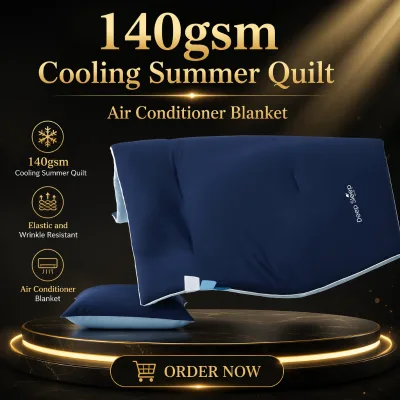 Factory Direct Heavyweight 140gsm Cooling Quilt Cool Touch Spandex Ice Silk Modern Home Hotel Summer Blanket Deep Blue Ice Blue