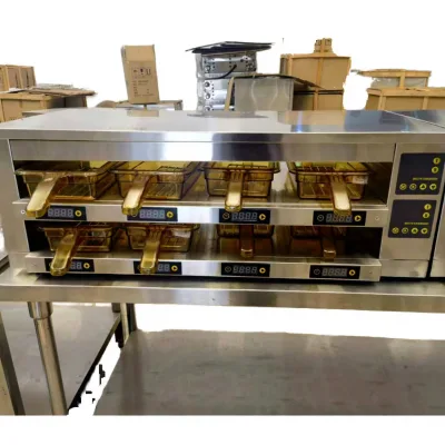 Hot Sale  Stainless Steel 2 Layer Vertical Hamburger Meat Pie Patty Warmer Fast Food McDonald KFC Display Cabinet