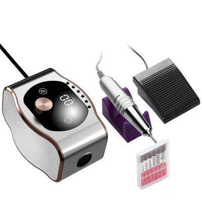 Nail Drill Machine 35000RPM Portable Electric Nail File with 6 Nail Drill Bits for Salon