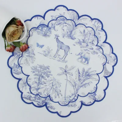 Factory Wholesale High Quality Handkerchief Animal Napkins Print Custom Pocket Square for Party Hanky for Hotel