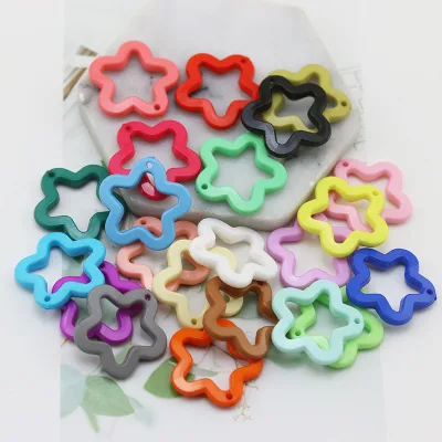 Wowei Kawaii Five Star Resin Accessories Key Chains Pendant Diy Resin Charms for Decoration