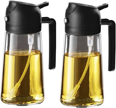 Multifunctional 2 in 1 Kitchen Glass Food Grade Eco-Friendly Yuou Spray Bottle BBQ Olive Oil Sprayer for Cooking