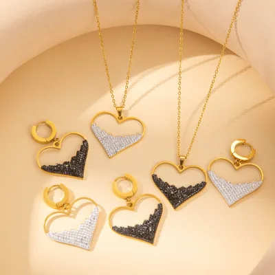 Women's Gold Plated Stainless Steel Geometric Hollowed Necklace Set Charm Jewelry Earrings Pendant Wedding/Anniversary