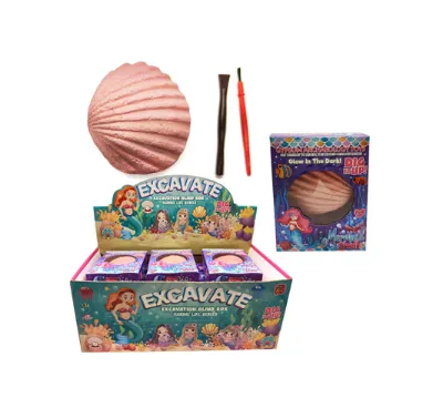 Excavating Children's Blind Box Toy Ancient Marine Mermaid Gem Treasure Fossils Made of Plastic and Resin