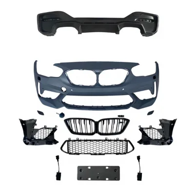 For 1 Series F20 Facelift LCI; M2C-Style Front Bumper Assembly and M2C Rear Lip Widebody Kit Made in China