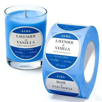Custom Candle Warning Labels Round Adhesive Candle Jar Container Stickers Candle Safety Sticker Candle Label