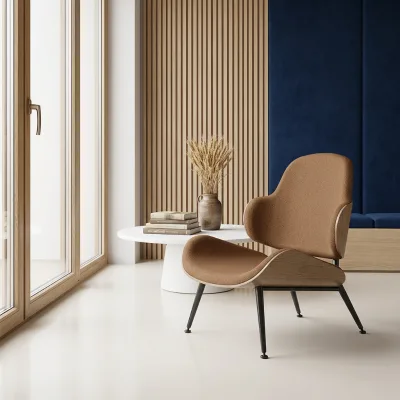 Lounge Chair Light Luxury Design Upholstered Metal Legs for Waiting Area and Reception Modern Style Without Wheels Commercial