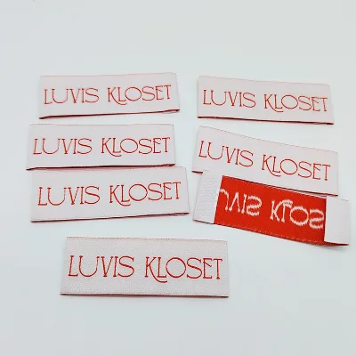 Sew on Private Design Custom Brand Name End Fold Machine Woven Label
