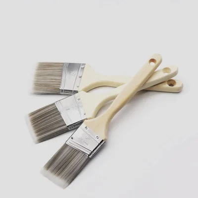 5pcs Industrial Grade Bevel Basics Stubby Polyester Brush Home DIY Wall Paint Short Cut Trim Angle Tool Wood Handle Polishing