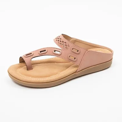 Summer Women's Shoes 2023 New Flat Bottom Massage Clip Feet Women's Sandals and Slippers Large Toe Pullover Women's Sandals